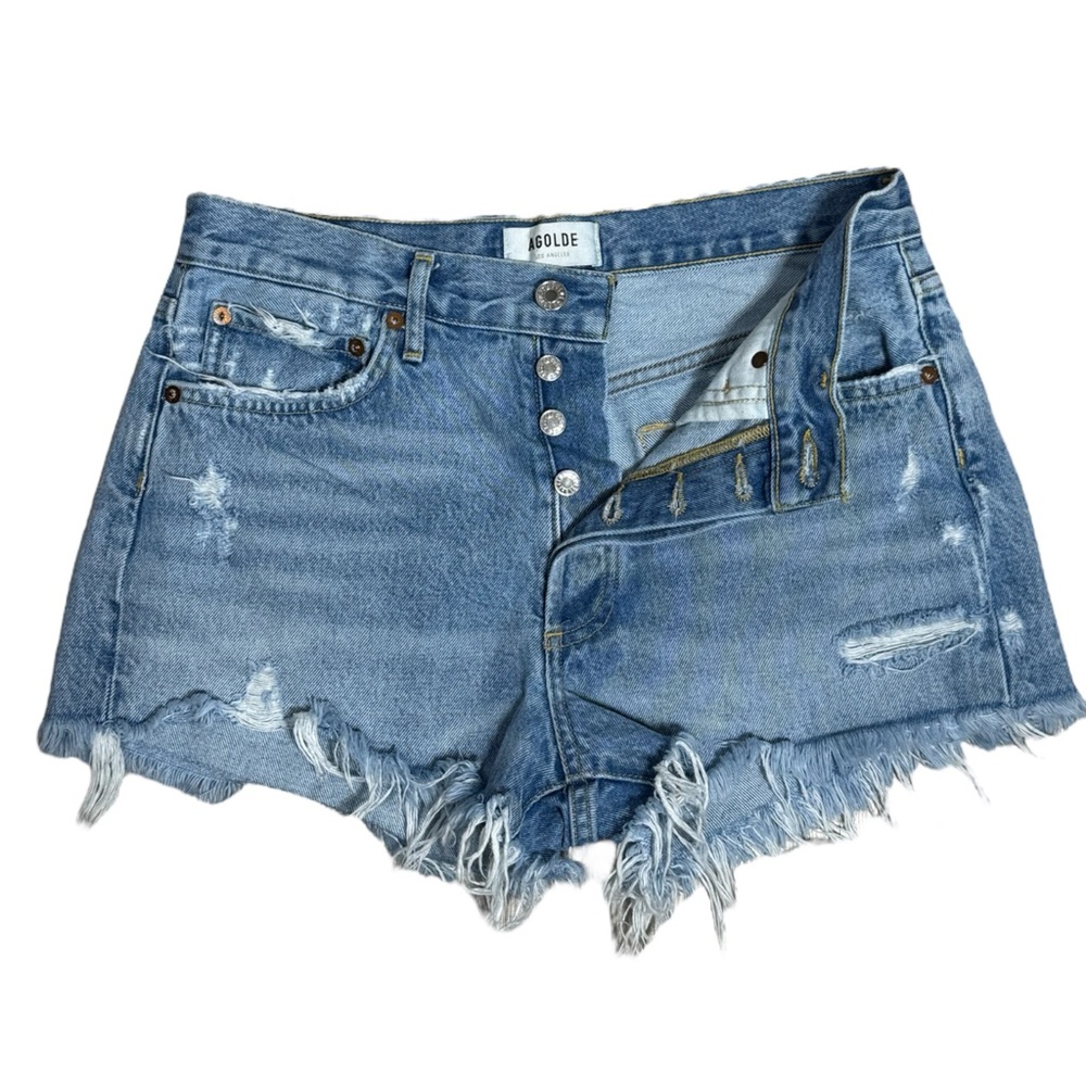 AGOLDE Parker Vintage Cut Off Short in Swapmeet Wash Size 27 Celeb Style - Picture 5 of 8